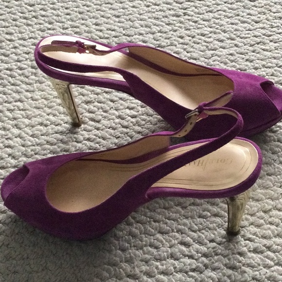 Cole Haan purple and gold sling back heels - Picture 9 of 9